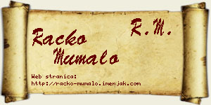 Racko Mumalo vizit kartica